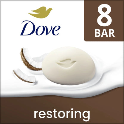 Beauty Bar Women'S Bath Soap Restoring Coconut & Cocoa Butter, 3.75 Oz 8 Bars