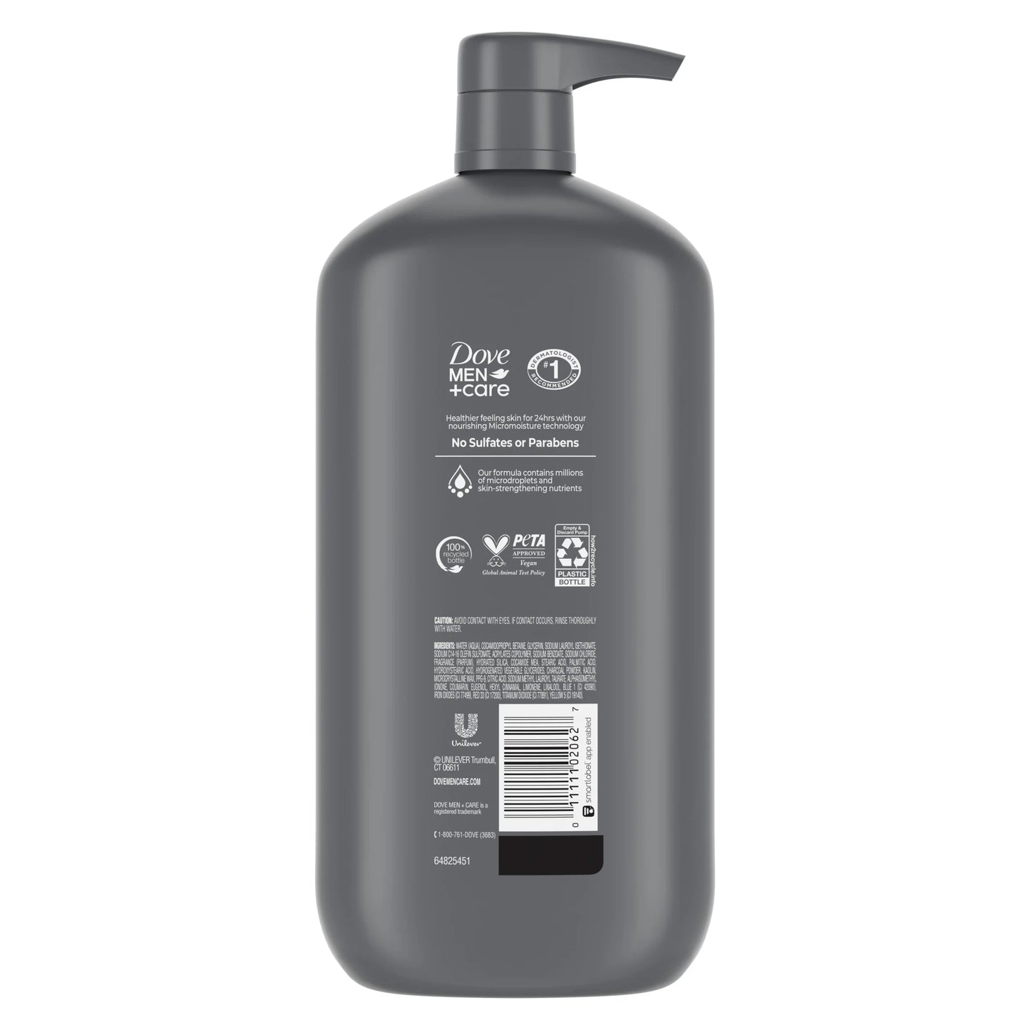 (4 Pack)  Elements Liquid Body Wash and Face Wash Charcoal + Clay Nourishing Cleanser, 30 Oz